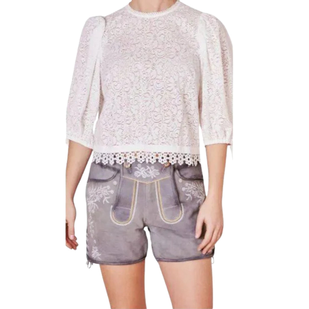 Grey Lederhosen Shorts for Women – Oktoberfest