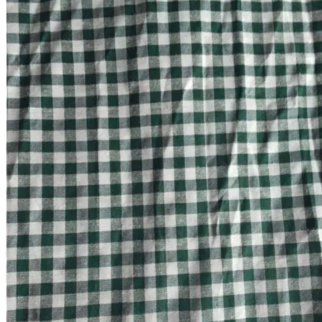 Green Velvet Dirndl Dress with Checkered Apron