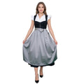 Black Dirndl Dress with Grey Satin Apron Bow