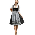 Black Dirndl Dress with Grey Embroidered Apron