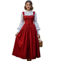 Red Corset Prairie Dress with White Lace Blouse