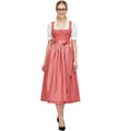 Rose Pink Dirndl Dress with Satin Bow Waist