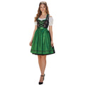 Black Embroidered Dirndl Dress with Green Apron