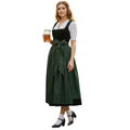 Forest Green Velvet Dirndl Dress with Lace