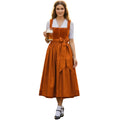 Rust Orange Dirndl Dress with Lace Blouse & Bow