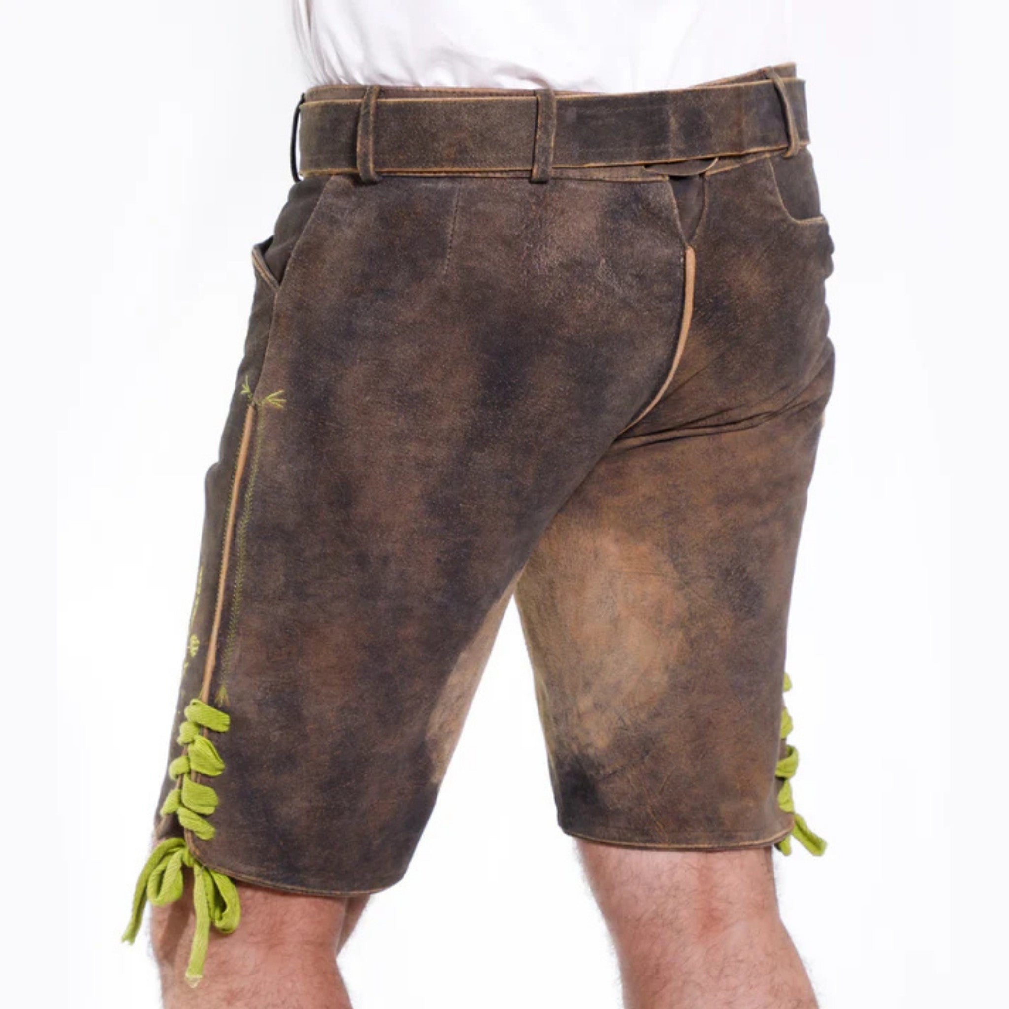 Men's Hops & Wheat Embroidered Lederhosen Shorts