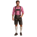 Men's Embroidered Lederhosen w/ Lace-Tie Front, Belt