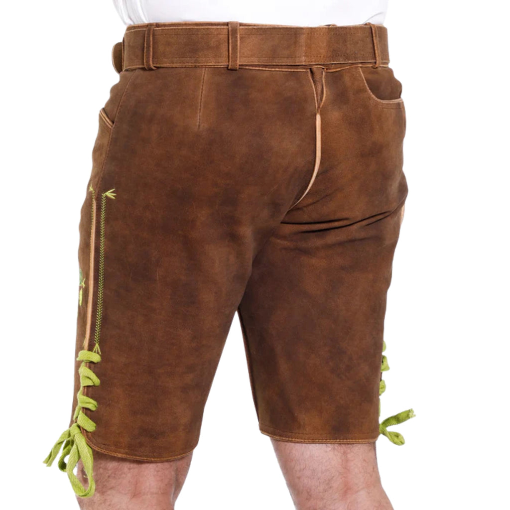 Men's Hops & Wheat Embroidered Lederhosen Shorts
