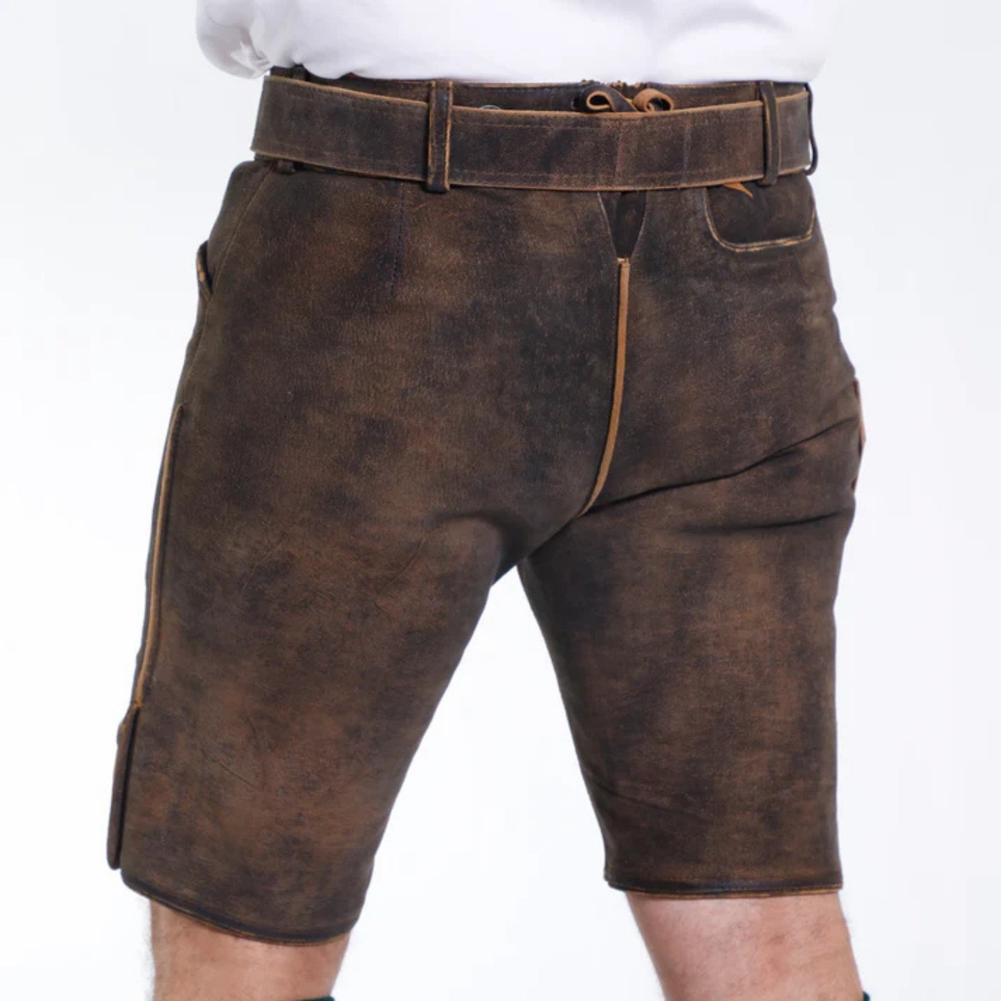 Men's Vine Embroidered Lederhosen with Deer Motif