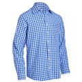 Men's Blue Checked Trachten Shirt for Oktoberfest