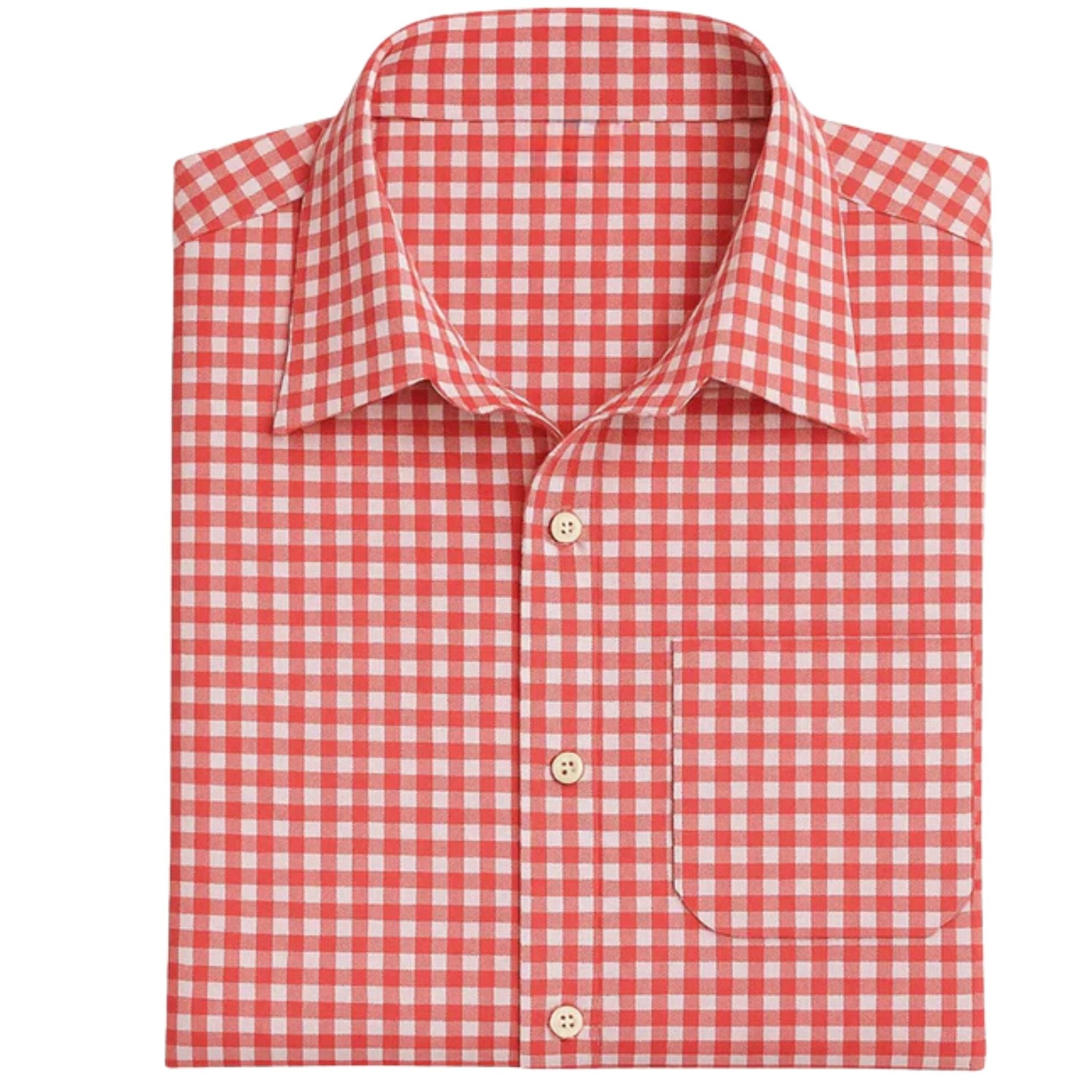 Men's Red Checked Trachten Shirt for Oktoberfest