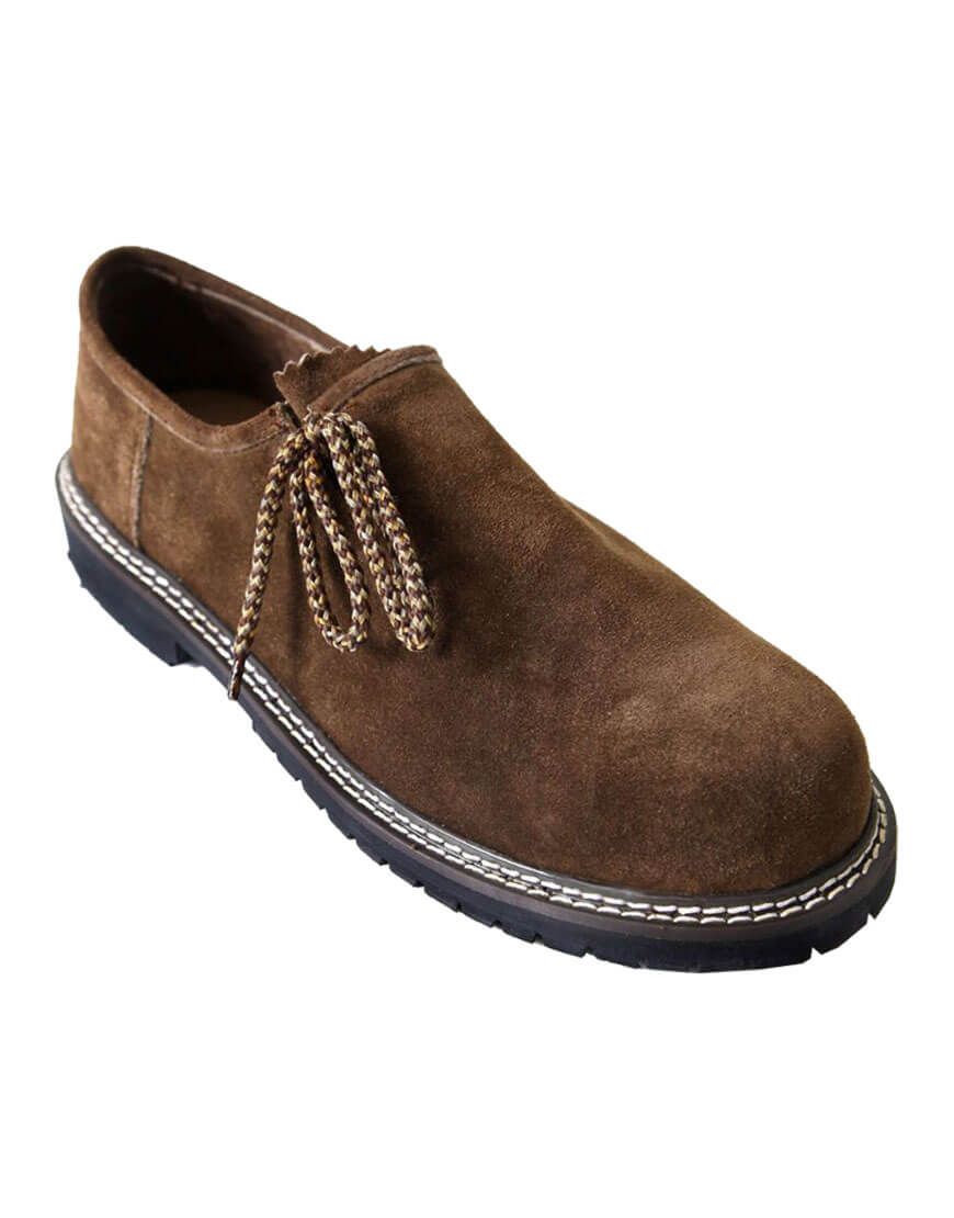 Men's Dark Brown Suede Lederhosen Shoes – Haferlschuhe